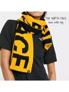 The North Face Yellow Logo Scarf - New with Tags, Stylish & Warm